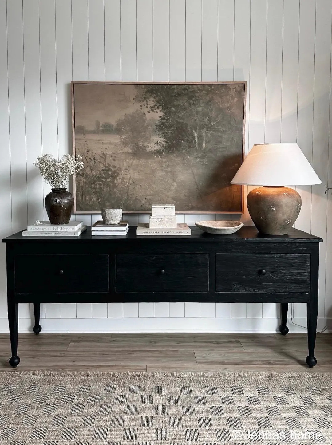 JEANNE THREE DRAWER Console, Reclaimed Wood Furniture, Drew Sideboard, Handmade Console Table, Bl... | Etsy (US)