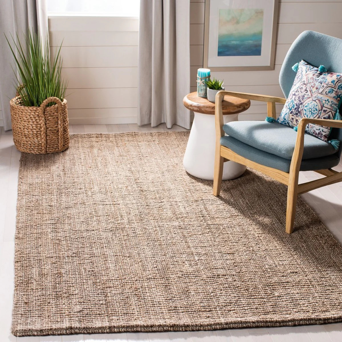 Safavieh Natural Fiber Collection NF808F Hand Woven Grey Rug | Shop Simon