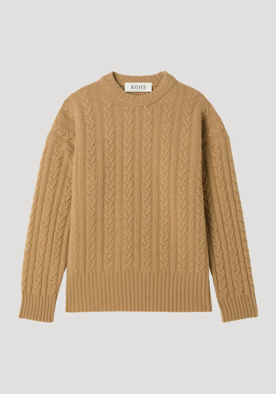 cable knit jumper | camel | Rohe