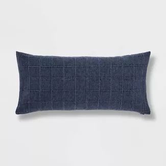 Woven Washed Windowpane Pillow - Threshold™ | Target