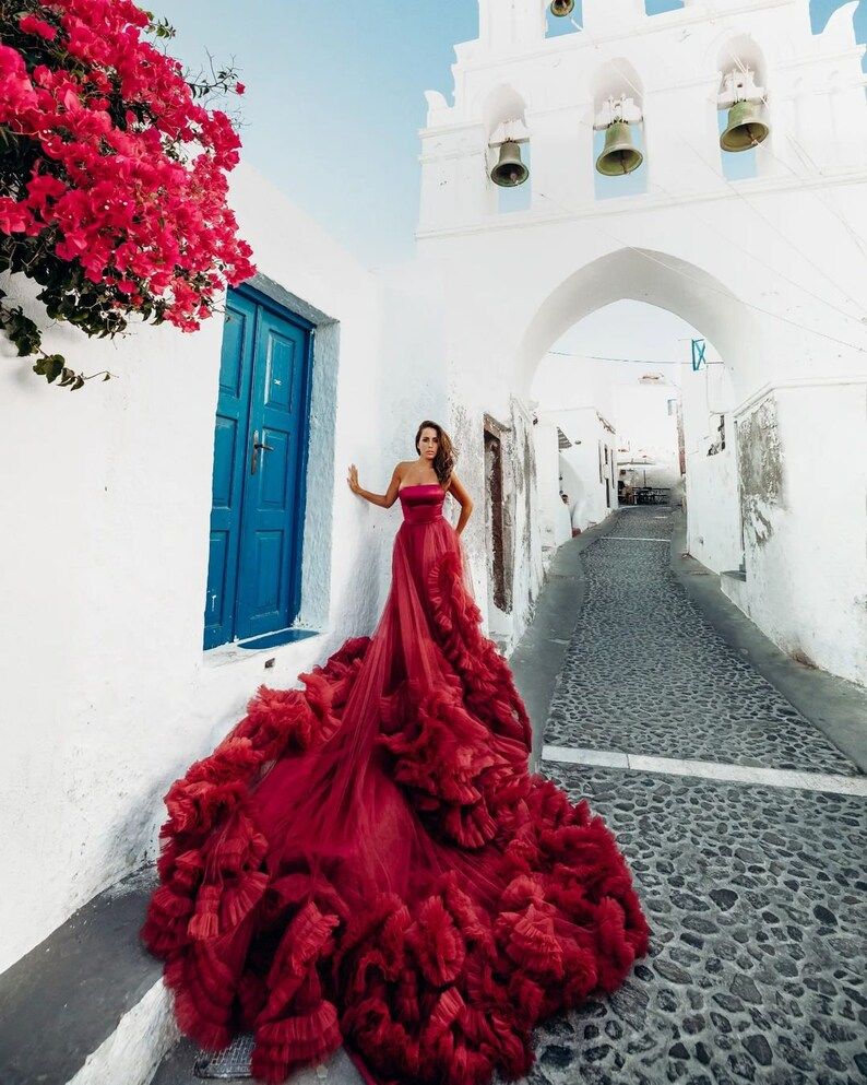 Flying Dress, Prom Dress, Ball Down Dress, Tulle Dress, Wedding Dress, Santorini Dress, Long Trai... | Etsy (US)