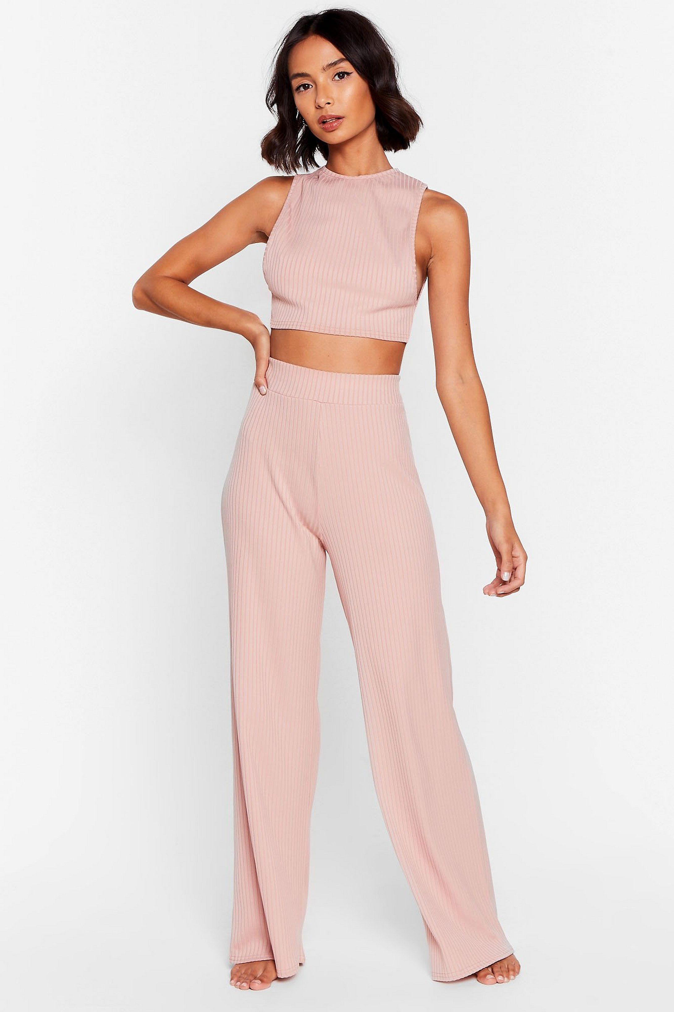 Side Show Crop Top and Wide-Leg Pants Lounge Set | NastyGal (US & CA)