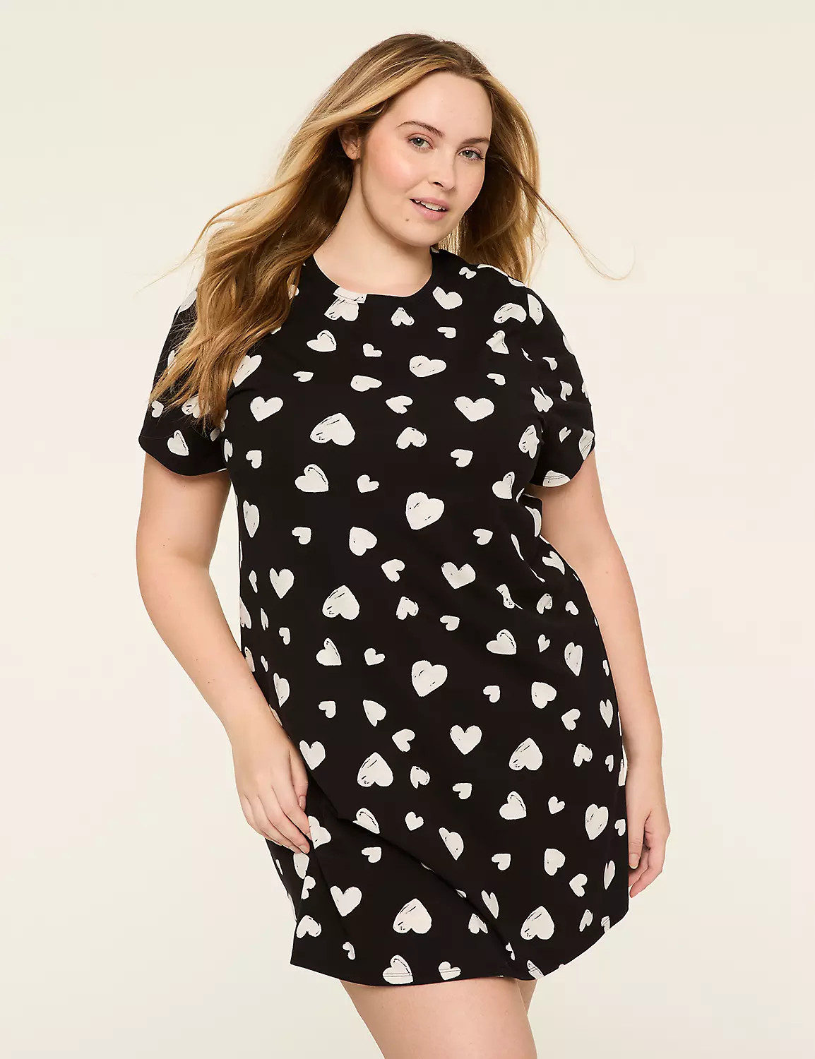 Comfy Cotton Heart Print Sleepshirt | Lane Bryant (US)