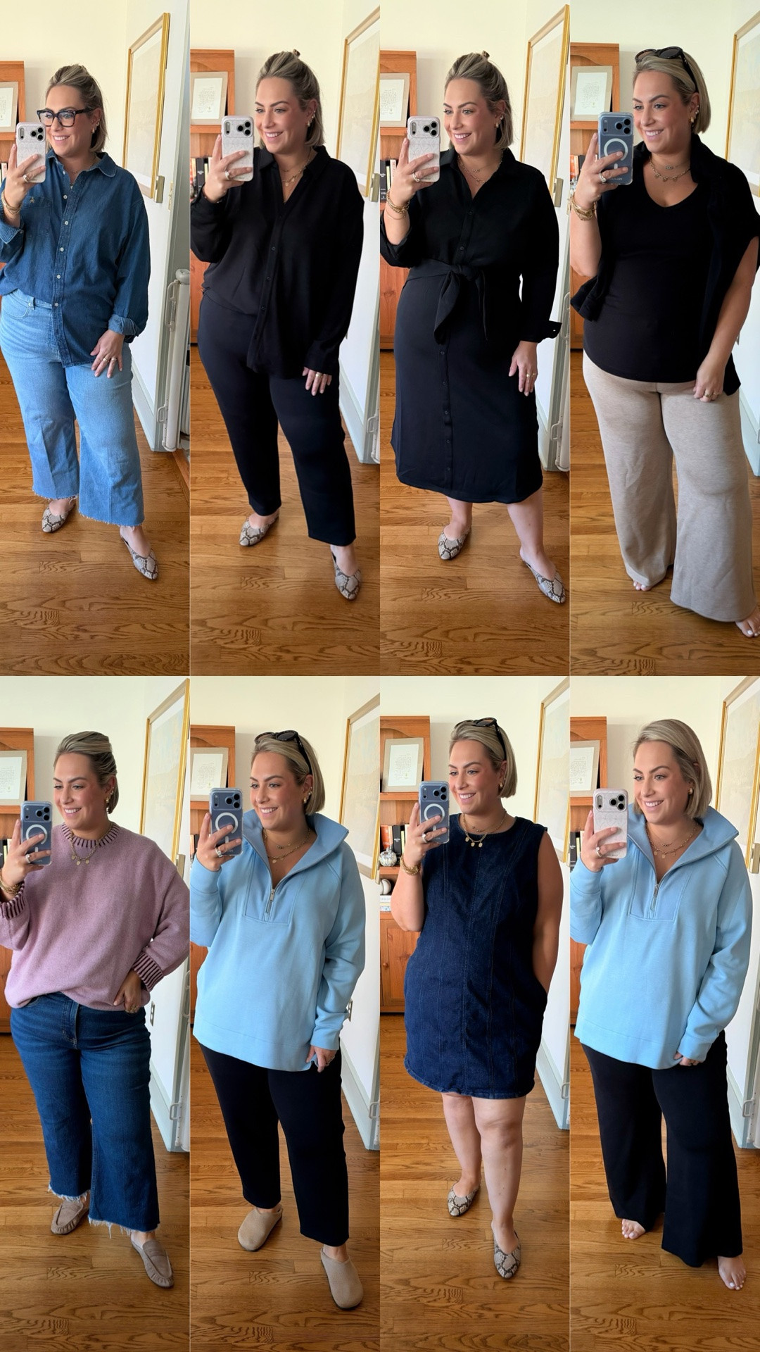 LTKxSPANX sale is live! 20% off (including new arrivals)! Use code LTK20🩷 Here are some of my FAVORITES!!! 
Jeans: 2X petite 
Straight leg air essentials: 2X petite
Button down: 1X
Air essentials dress: 1X
Wide leg pants: 1X petite
Denim dress: 2X
Brushed 1/2 zip: 1X

#LTKSaleAlert #LTKmomlife #LTKootd