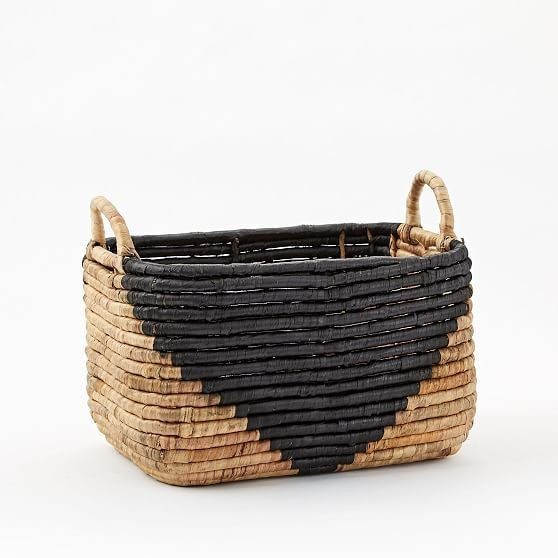 Two-Tone Seagrass Baskets, Medium Rectangle, 10 | West Elm (US)