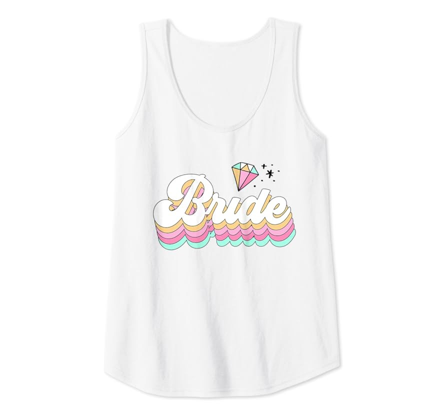 Womens Unique Bridal Shower Bachelorette Party Bride Retro Tank Top | Amazon (US)