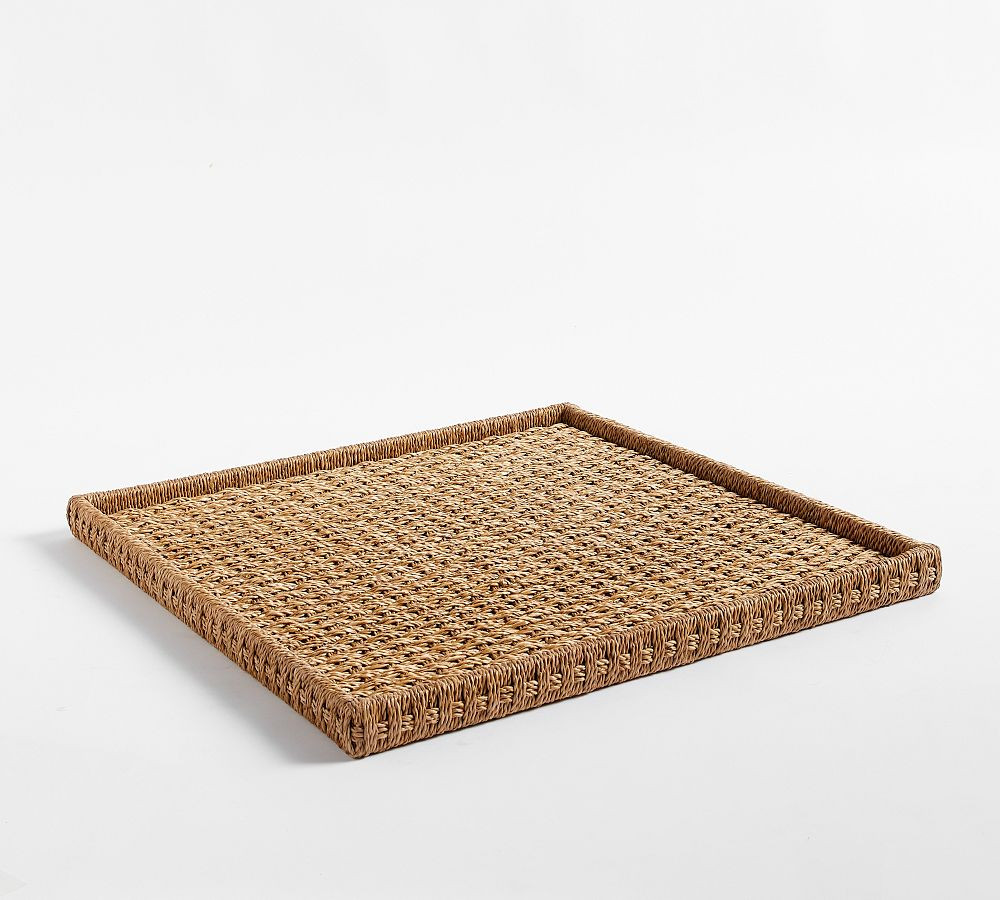 Amaya Handwoven Twisted Seagrass Tray | Pottery Barn (US)