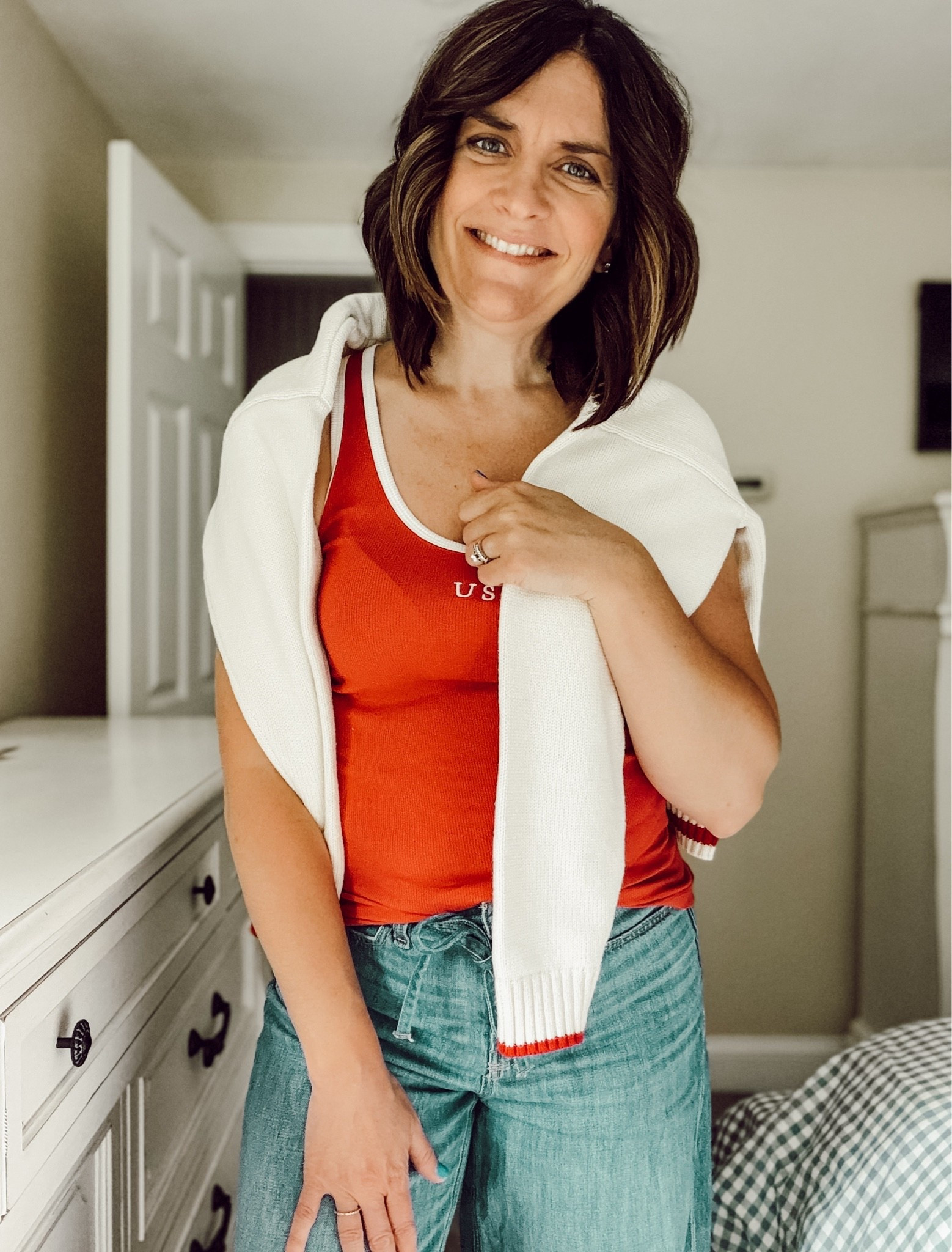 Formula for my idea of the perfect summer outfit…tank, jeans, and a cozy sweater. Wearing a small tank, medium sweater, and 6 long in the jeans. #target #targetambassador

#LTKootd #LTKgrwm #LTKdayinmylife