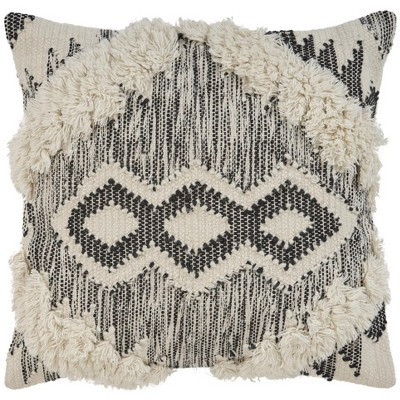 HomeRoots 20" Black and Ivory Throw Pillow | Target