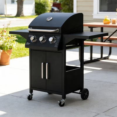Portable Gas BBQ Grill with Wheels, Foldable Side Shelves, Adjustable Heat Control & Easy-Clean Design for Patio, Backyard & Outdoor Use | Target