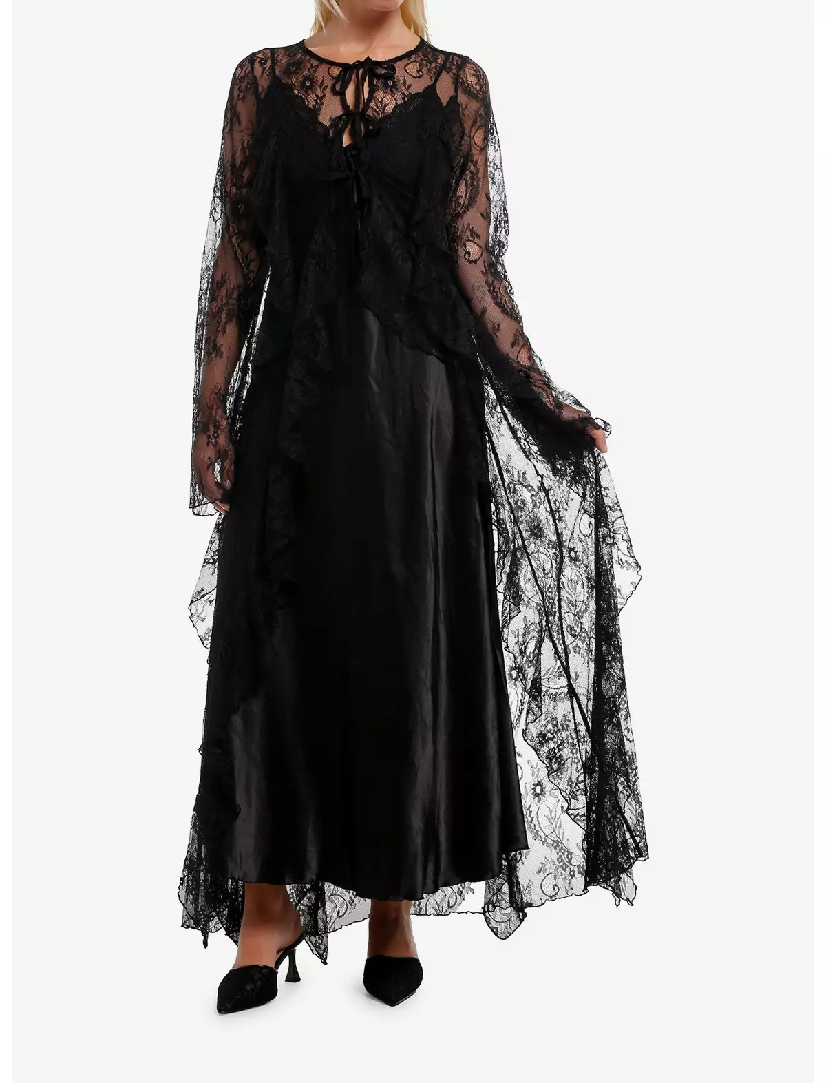 Cosmic Aura Black Lace Ruffle Duster | Hot Topic | Hot Topic