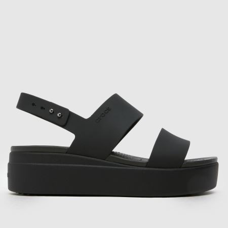 Womens Black Crocs Brooklyn Low Wedge Sandals | schuh | Schuh
