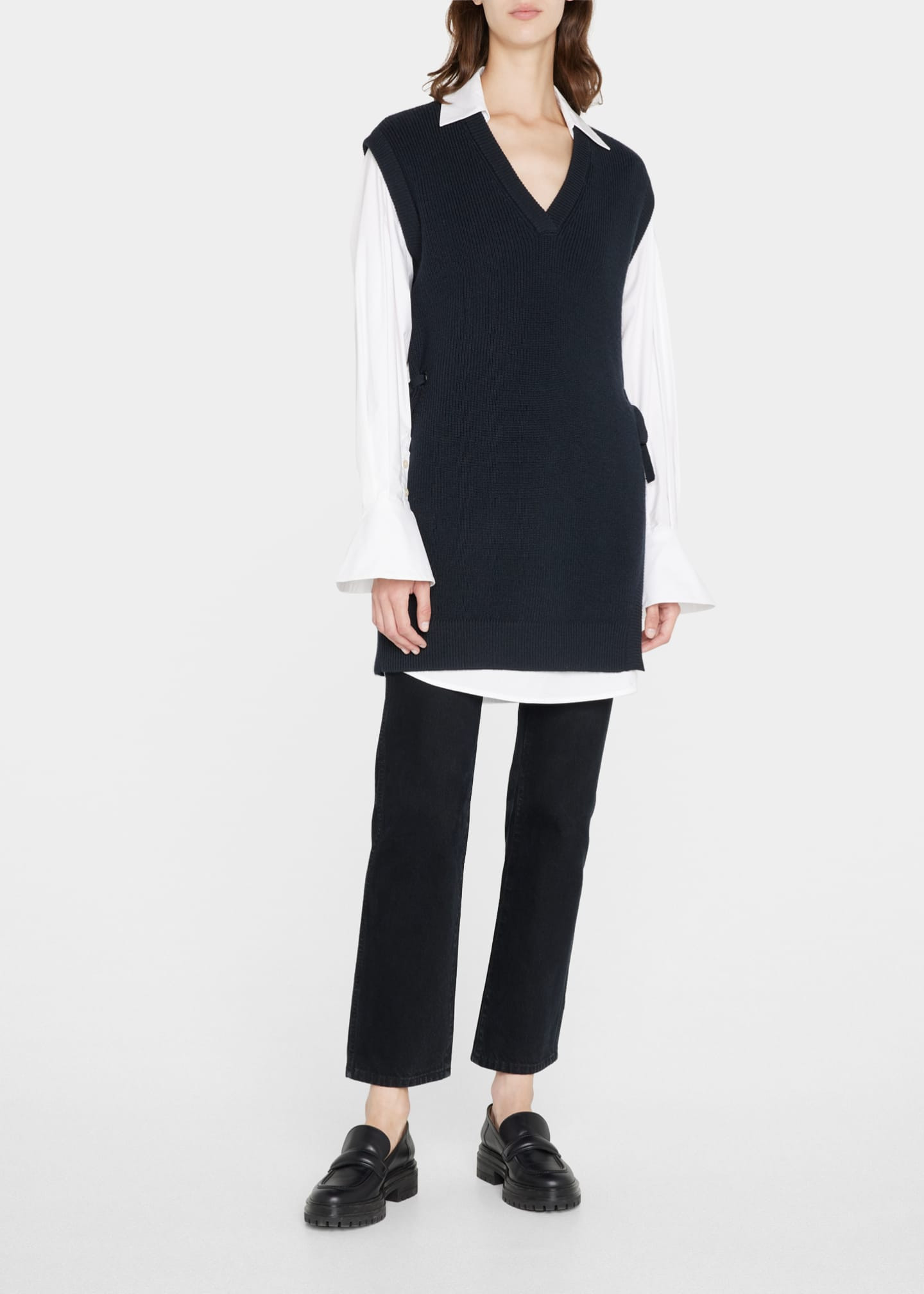 Skai Knit Combo Poplin Mini Shirtdress | Bergdorf Goodman