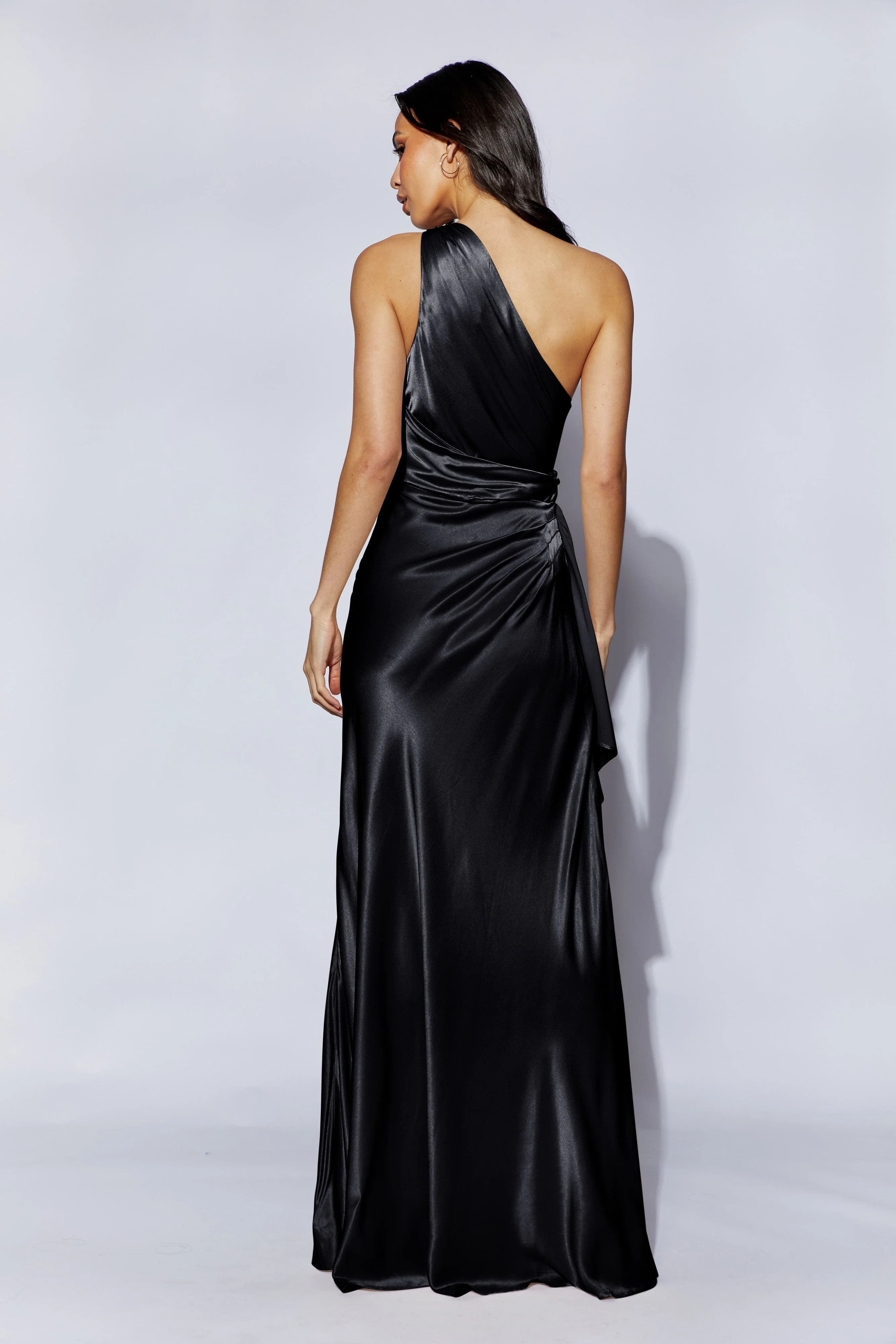 Calliope One Shoulder Maxi Dress - Black | MESHKI US