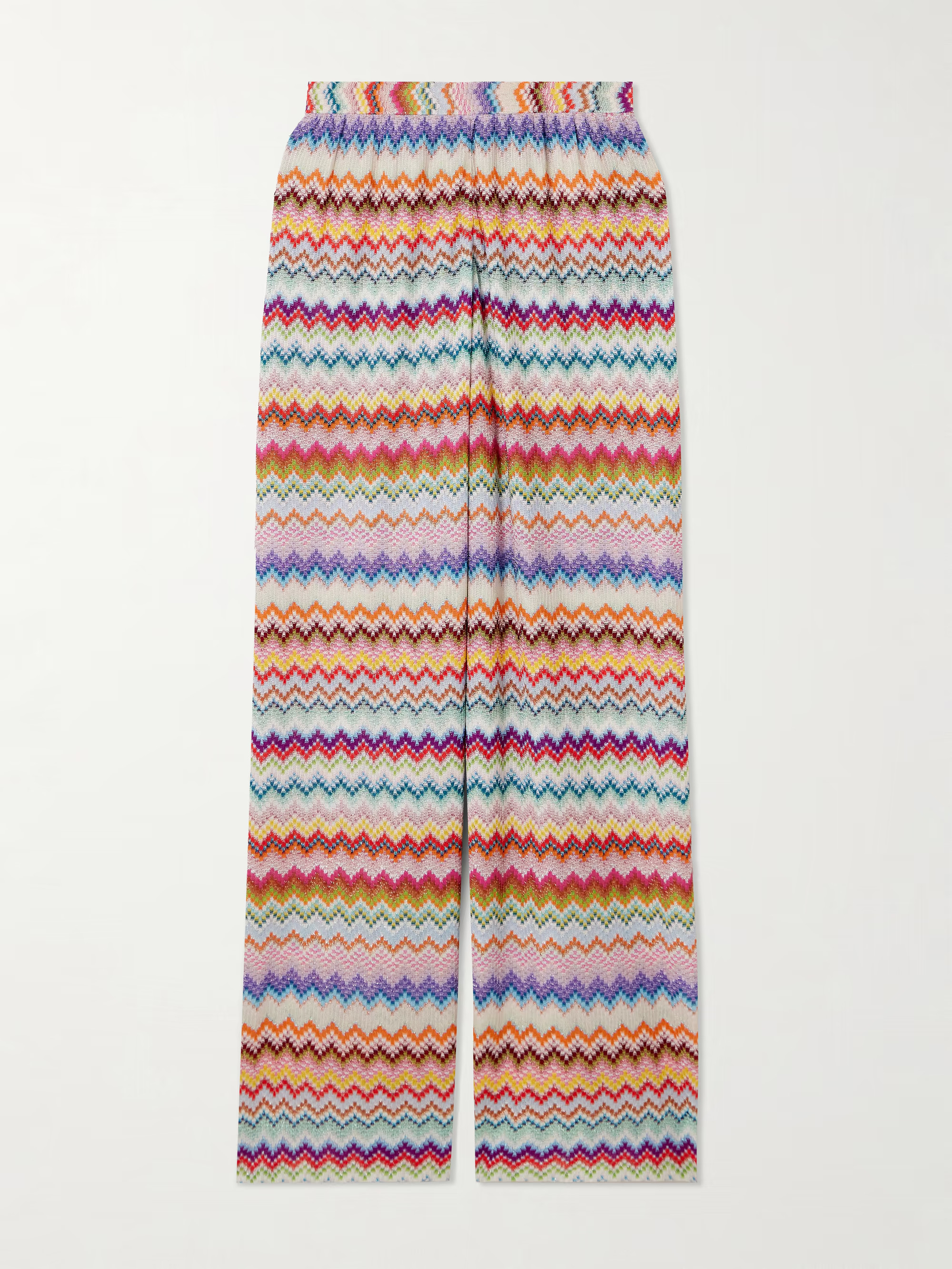 Mare striped metallic crochet-knit wide-leg pants | NET-A-PORTER (US)