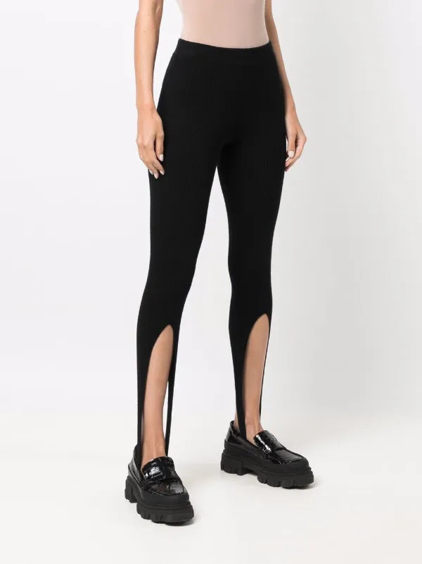 AMI AMALIA stirrup-cuff Merino Leggings - Farfetch | Farfetch Global