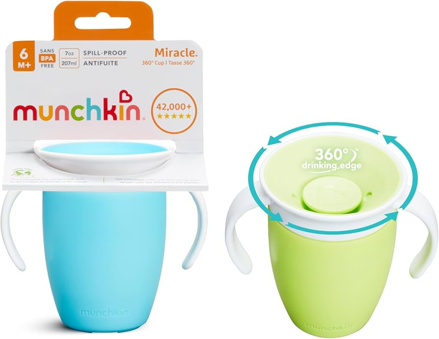 Munchkin Miracle 360 Sippy Cup | Trainer Toddler BPA Free Baby & Toddler Cups w.Handles | Non Spi... | Amazon (UK)