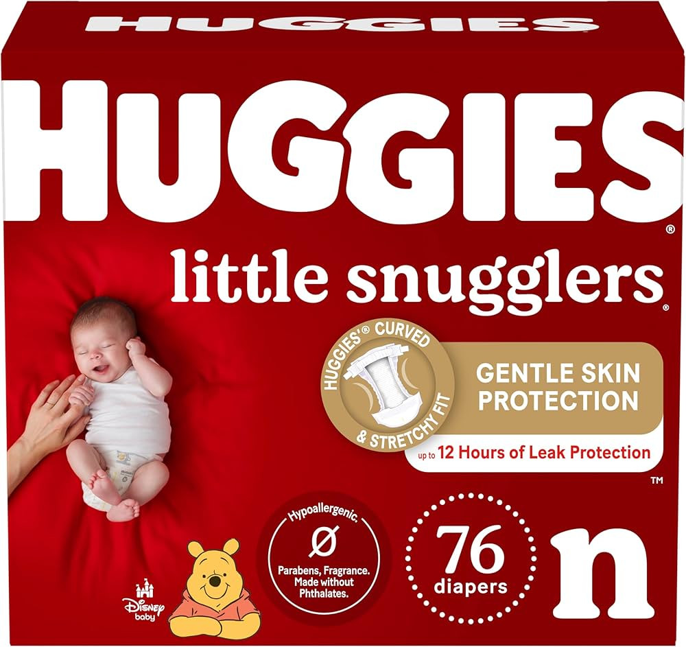 Huggies Newborn Diapers Little Snugglers Newborn Diapers, Size 1 (up to 10 lbs), 76 Count | Amazon (US)