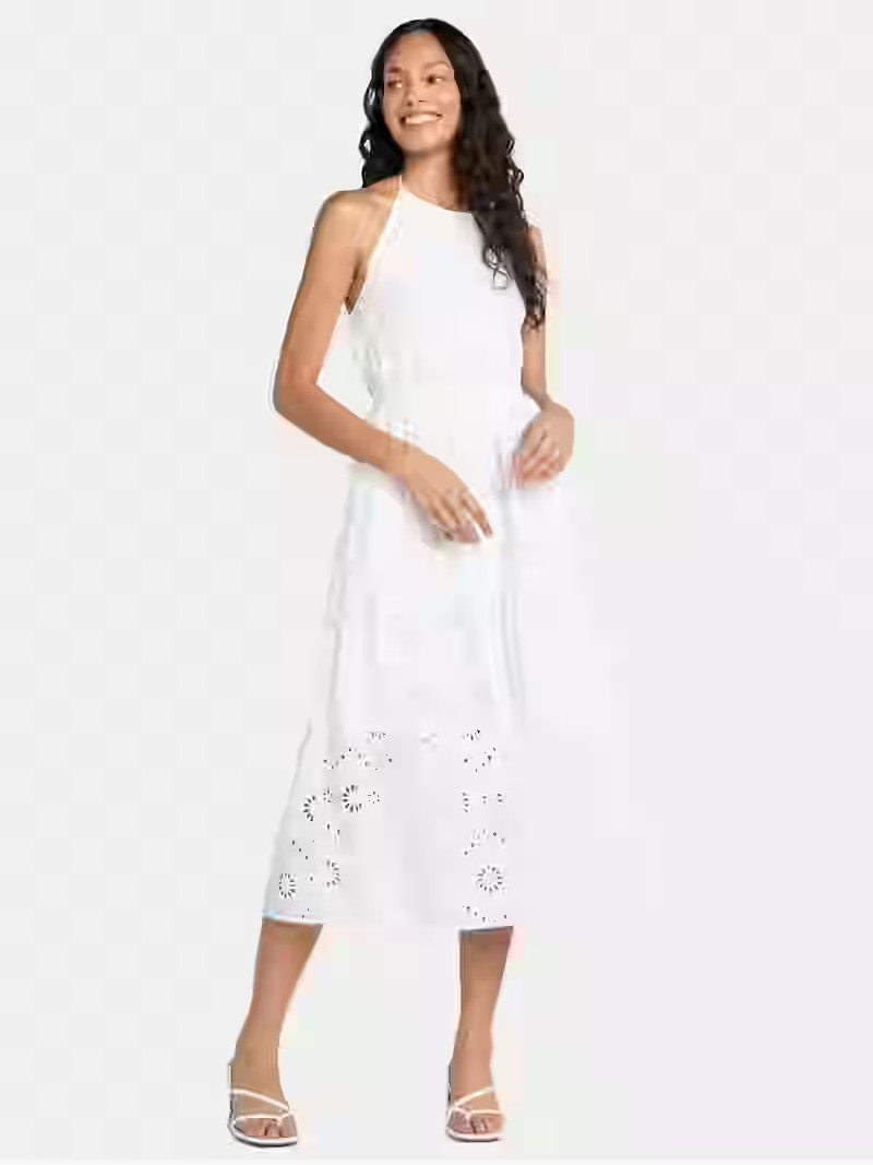 Time and Tru Women's Eyelet Halter Dress, Sizes XS-XXXL. | Walmart (US)