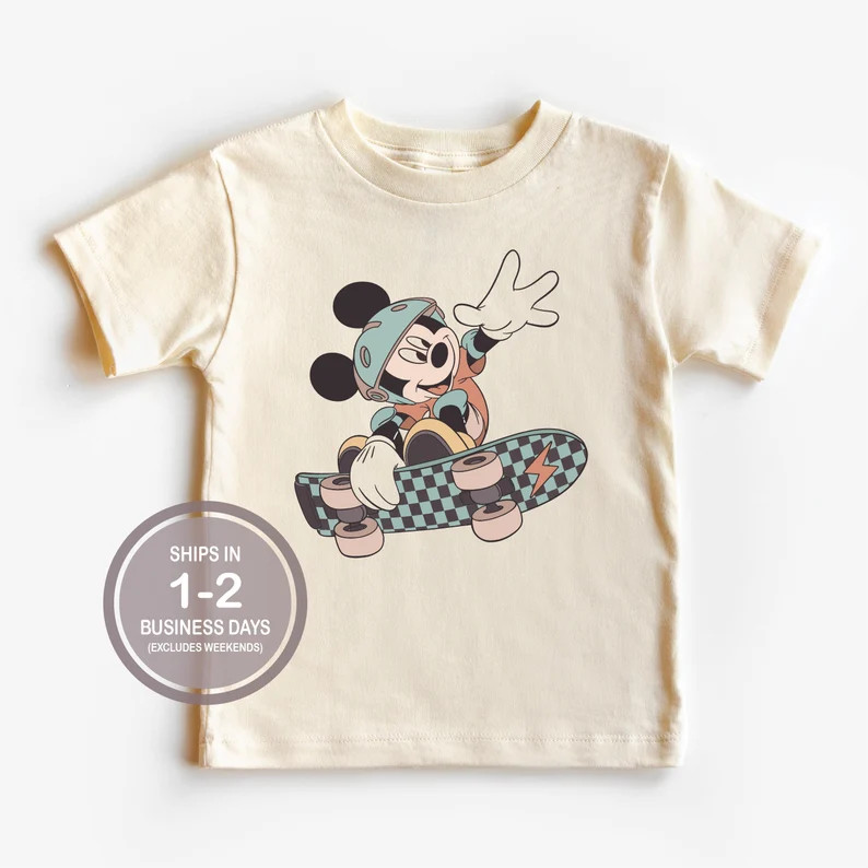 Mickey Mouse Skateboard Shirt, Mickey Kids Shirt, Youth Disney Shirt, Boy's Disney Shirt, Kids Di... | Etsy (US)