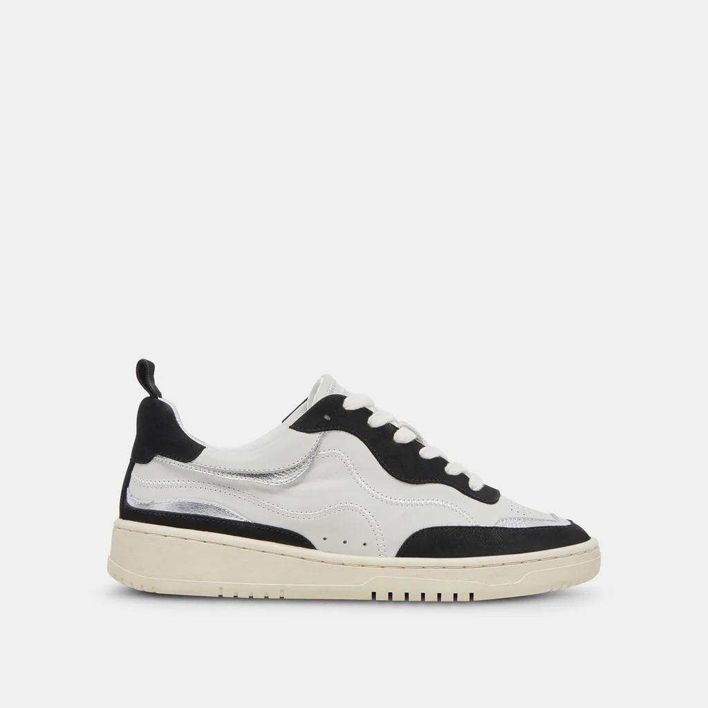 ADELLA SNEAKERS WHITE BLACK LEATHER | DolceVita.com