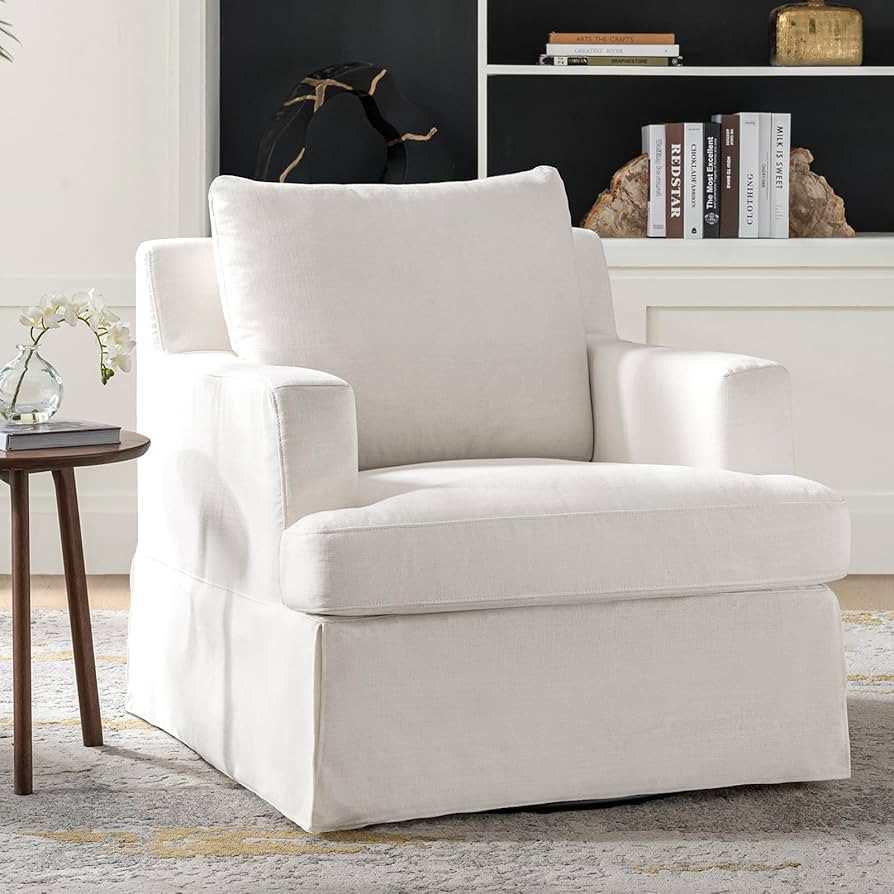 HULALA HOME Swivel Rocker Chair with Solid Wood Frame, Farmhouse Swivel Rocking Accent Chair with... | Amazon (US)