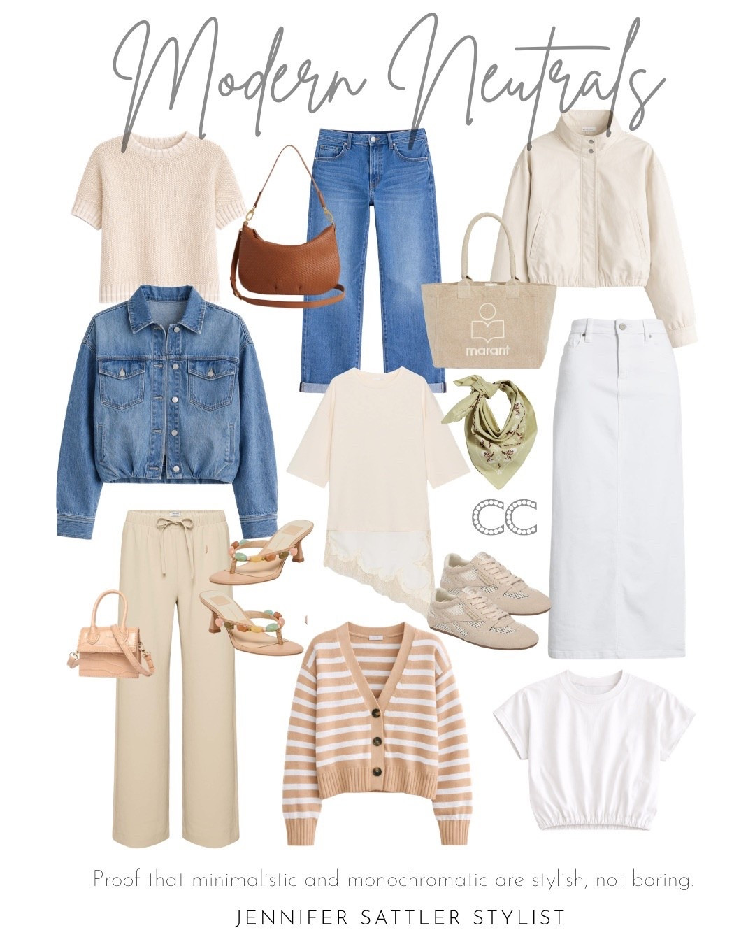 Proof that minimalistic and monochromatic are stylish, not boring

The jeans and matching jean jacket and short sleeve white tee are 20% off 