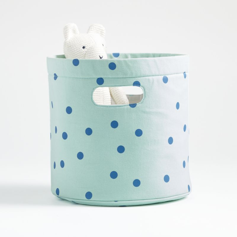 Mint Polka Dot Storage Bin | Crate and Barrel | Crate & Barrel