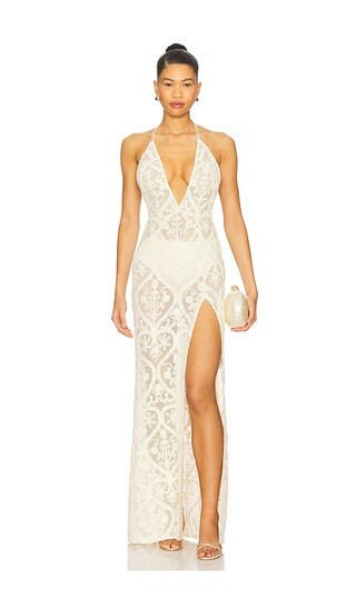 SAU LEE Frankie Amare Dress in Cream. - size 4 | Revolve Clothing (Global)