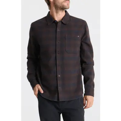 Roark Crossroads Organic Cotton Button-Up Shirt in Fossil at Nordstrom, Size Small | Nordstrom