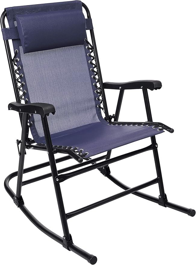 Amazon Basics Foldable Rocking Chair, Navy | Amazon (US)