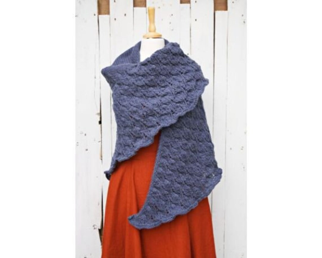 Hand Knit Shawl, Dark Blue Knit Shawl, Knitted Wrap, Navy Lace Knit Shawl - Etsy UK | Etsy (UK)