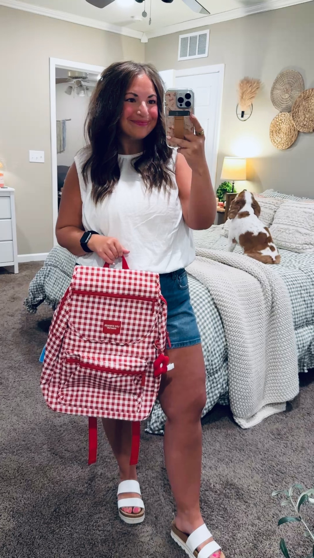 A little gingham moment 🎀🤍 This Walmart backpack is such a cute and practical find—perfect for everyday errands, classroom days, or just adding a fun print to the routine.

sandals: fit true to size // wearing a 5
shorts: fit true to size // wearing a 14
bubble tank: fits WAY oversized // wearing a large 

 #LTKootd #LTKMidsize