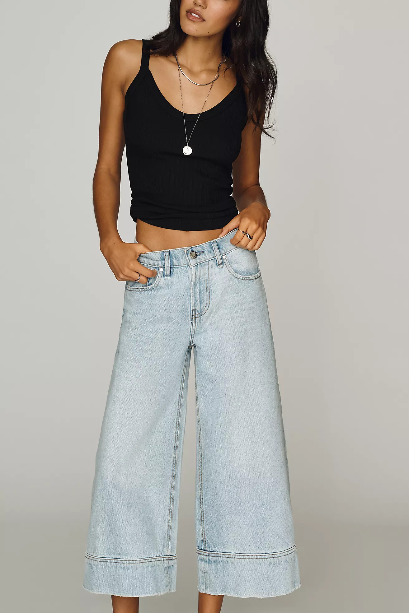 Hudson Noa Mid-Rise Relaxed Culotte Jeans | Anthropologie (US)