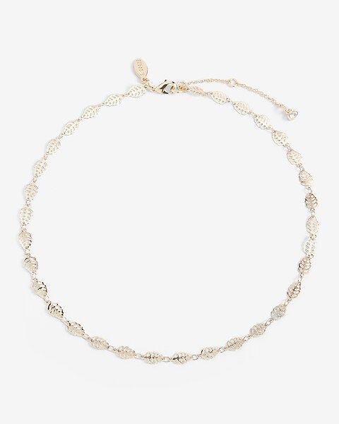 Shiny Leaf Chain Necklace | Express