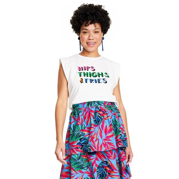 Women's Hips Thighs & Fries Graphic Tank Top - Tabitha Brown for Target White | Target