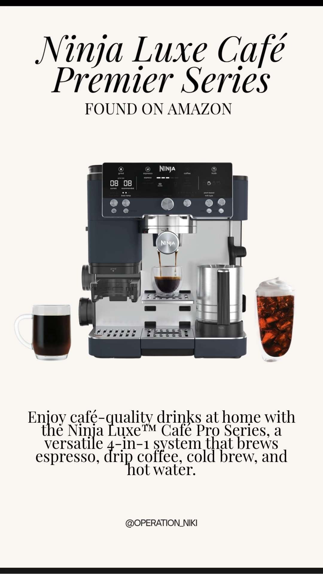 Upgrade your morning routine with the Ninja Luxe Café Premier Series. ☕️✨ From bold espresso to perfectly frothed milk, this machine brings the ultimate cafe experience right to your coffee bar.

It is the perfect addition to a refreshed spring kitchen. Whether you love a classic latte or a cold brew, you can customize every cup with ease. ☁️🥛

Follow for more @OPERATION_NIKI on IG, TikTok, & Facebook

#NinjaLuxeCafe #CoffeeStation #EspressoMachine #NinjaKitchen #CoffeeBar #MorningRoutine #SpringRefresh #KitchenGadgets #CoffeeLovers #OperationNiki #AmazonFinds #SpringClean2026 

 

#LTKmorningroutine #LTKHome