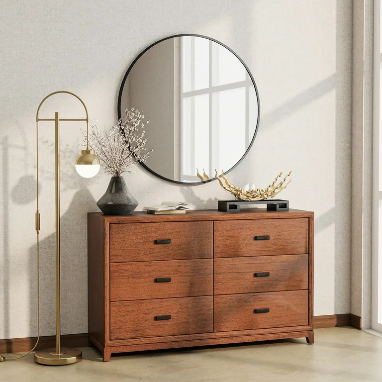 Anyrose Round Bathroom Mirror Wall Mirror 42" x 42", Black - Walmart.com | Walmart (US)