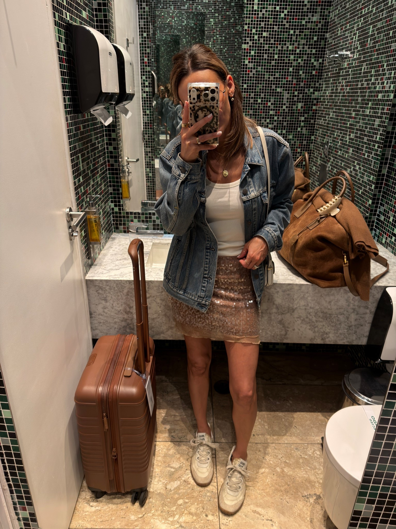 OOTD for Lunch in São Paulo 
Skirt on sale! Denim jacket: MUST HAVE 

#LTKootd #LTKOver40