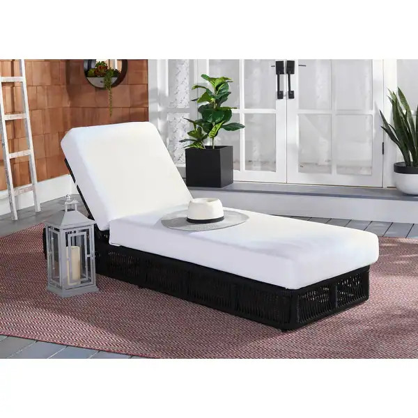 SAFAVIEH Outdoor Gillian Chaise Lounge Chair (Fully Assembled) - 75"W x 25"D x 13"H - Bed Bath & ... | Bed Bath & Beyond