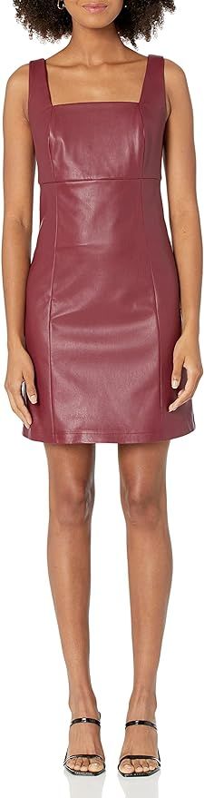 The Drop Women's Hank Vegan Leather Square-Neck Mini Dress | Amazon (US)