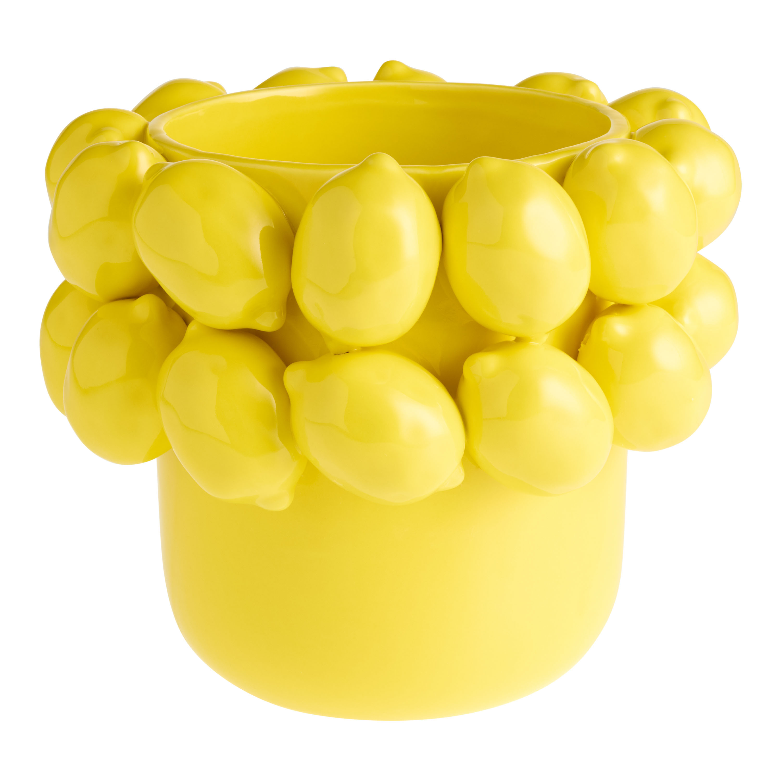 Yellow Ceramic Lemon Rim Planter - World Market | World Market