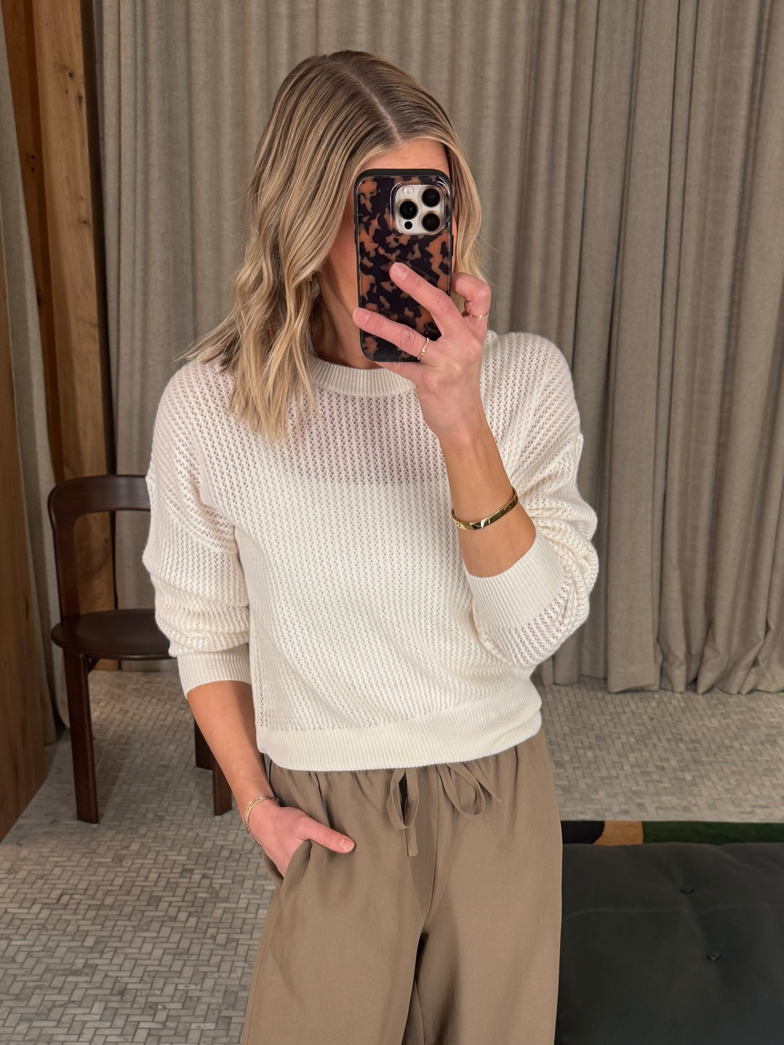 Wearing small knitted cashmere sweater, small pants, small tank

#LTKgrwm #LTKOver40 #LTKootd