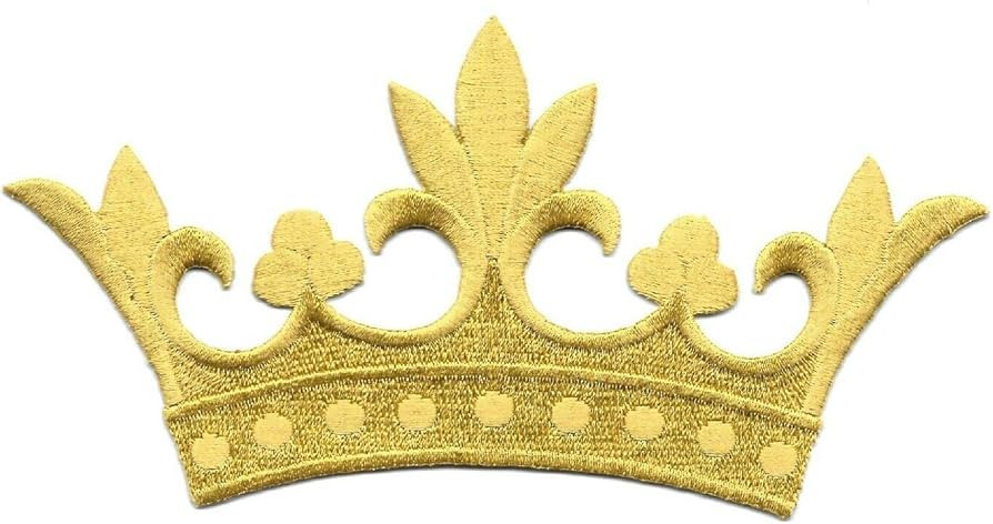 Crown Embroidered Iron On Applique Patch - King, Church, Gold, 5-3/4" W - for Hats, Shirts, Shoes... | Amazon (US)