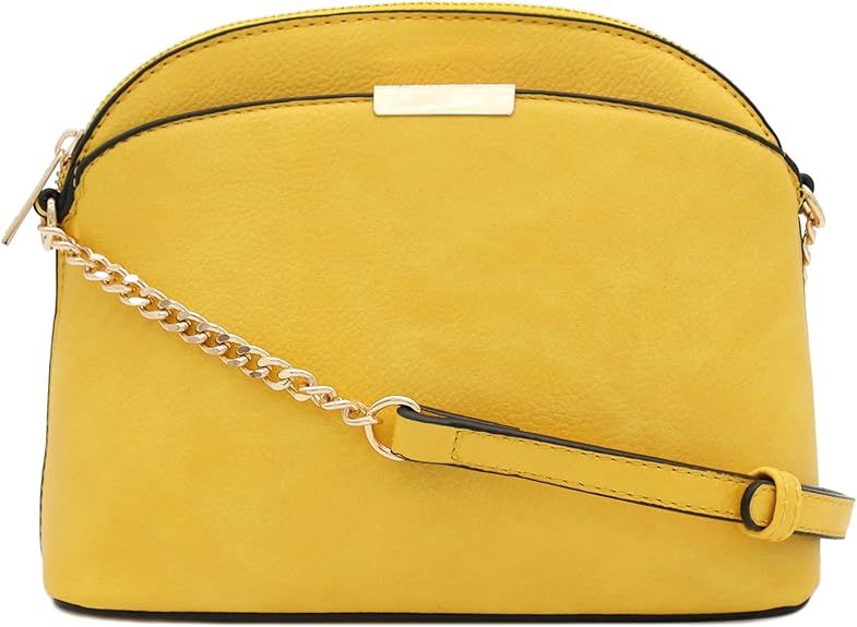 FashionPuzzle Faux Leather Small Dome Crossbody bag with Chain Strap | Amazon (US)