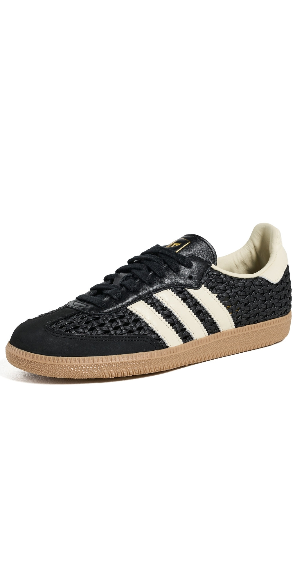 adidas Samba OG Woven Sneakers Black/Cream White/Gold Met 6.5 | Shopbop