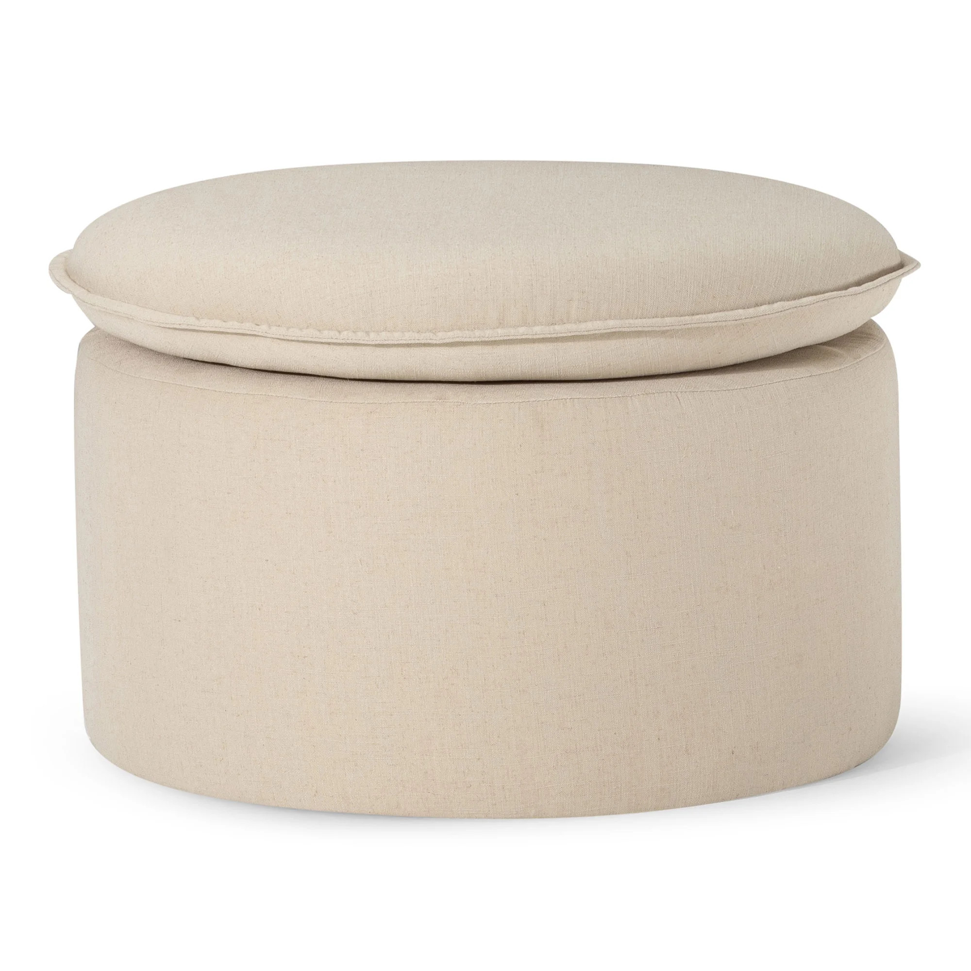 Maven Lane Lyra Contemporary Ottoman in Taupe Fabric Upholstery | Walmart (US)