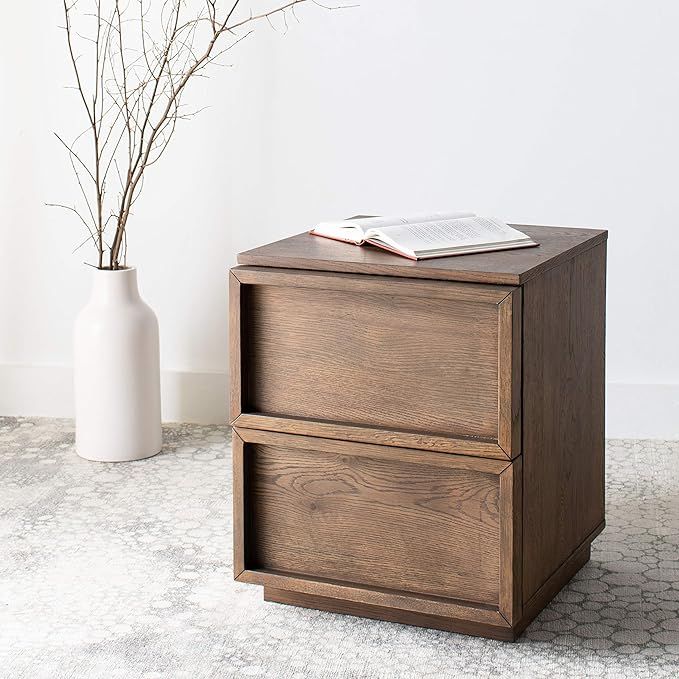Safavieh Couture Home Zeus Modern Natural 2-drawer Nightstand | Amazon (US)