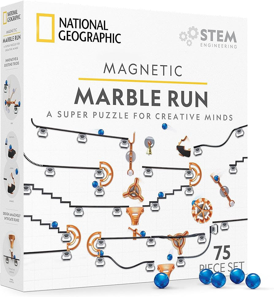 National Geographic Magnetic Marble Run - 75-Piece STEM Building Set for Kids & Adults with Magne... | Amazon (US)