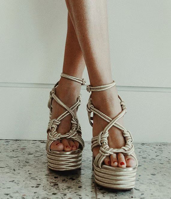 Gianni Bini x DANNIJO Luchi Metallic Braided Platform Sandals | Dillard's | Dillard's